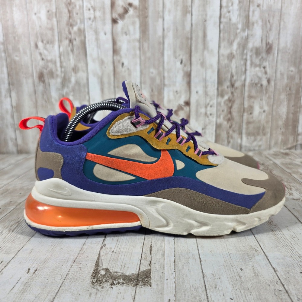 Nike Air Max 270 React‎ Mens 9 Multi Color Hyper Crimson Sneakers CU3014-181